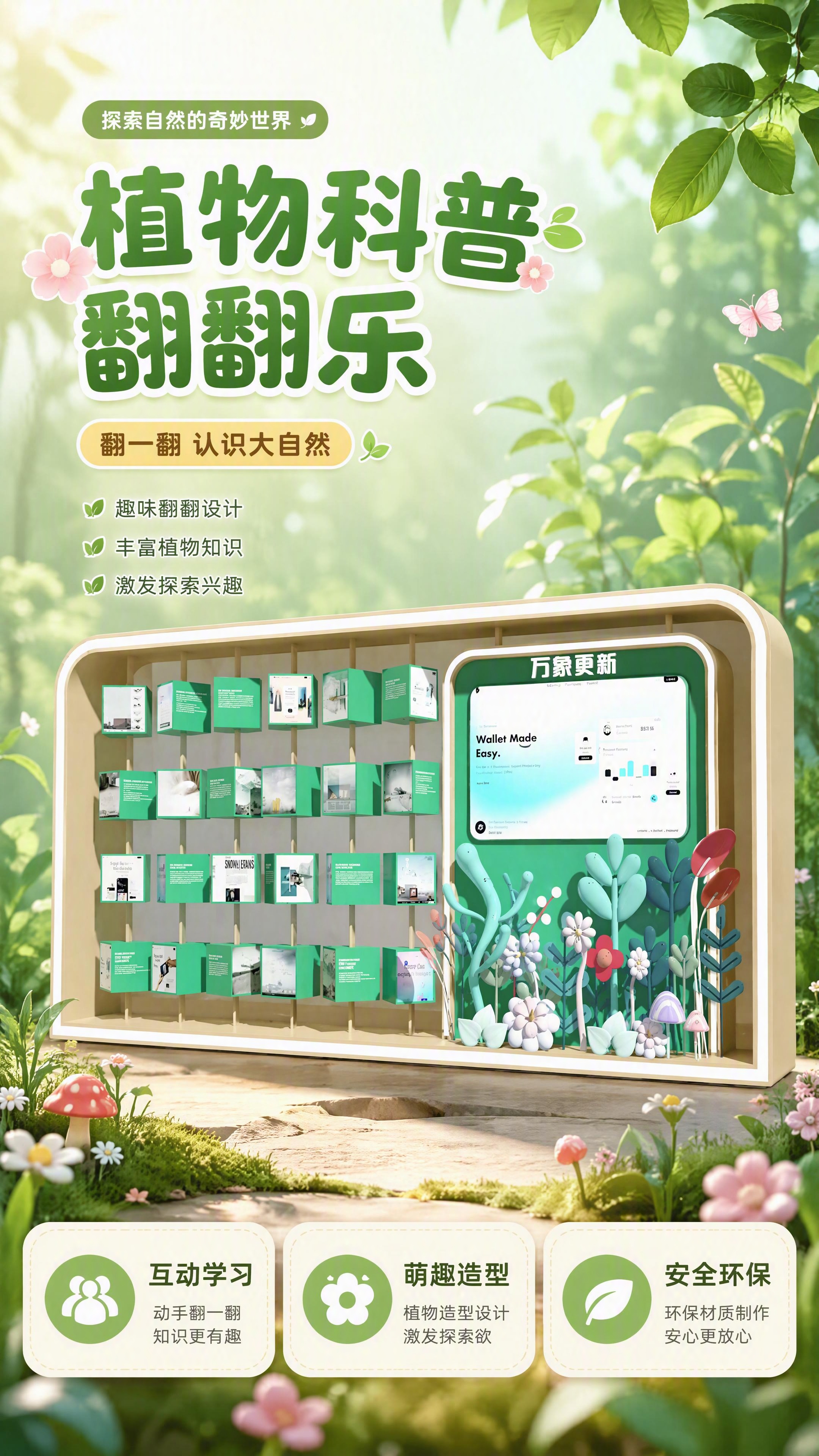 [第1张] 详情页头图-植物科普翻翻乐产品全貌氛围海报。本张使… - 图片创意预览