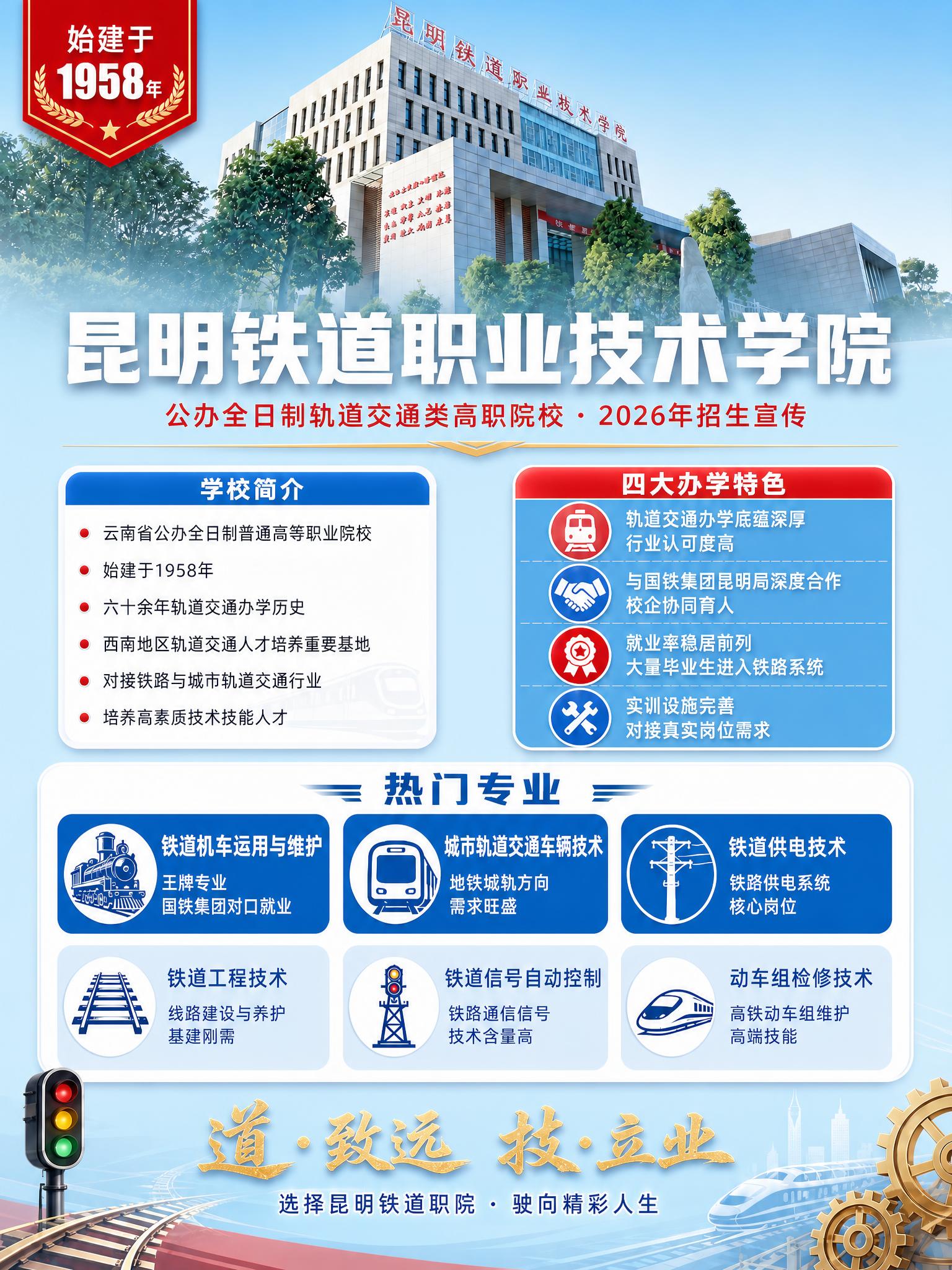 将这张学校招生宣传海报的整体背景色由深蓝色改为清新淡蓝色（天蓝… - 图片创意预览