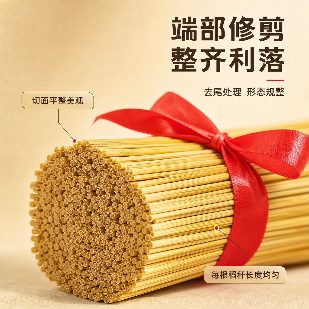[商品] 使用【图3】去尾稻草捆红绳装饰捆端部特写；保留稻秆金… - 图片创意预览