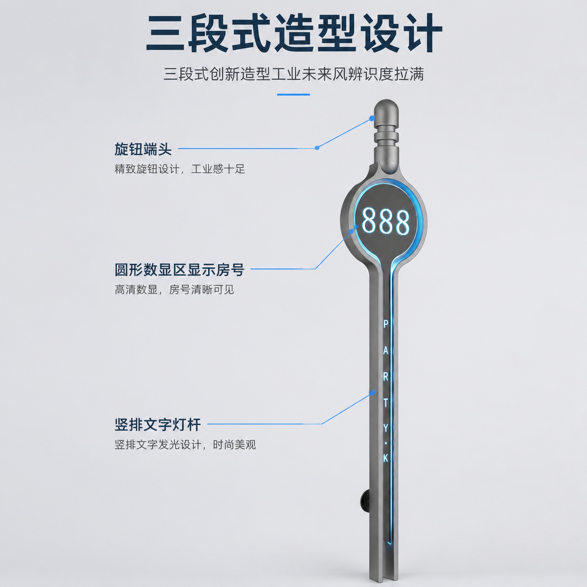 [主图-2] 发光门牌核心卖点结构展示图；[氛围风格] 简约干… - 图片创意预览