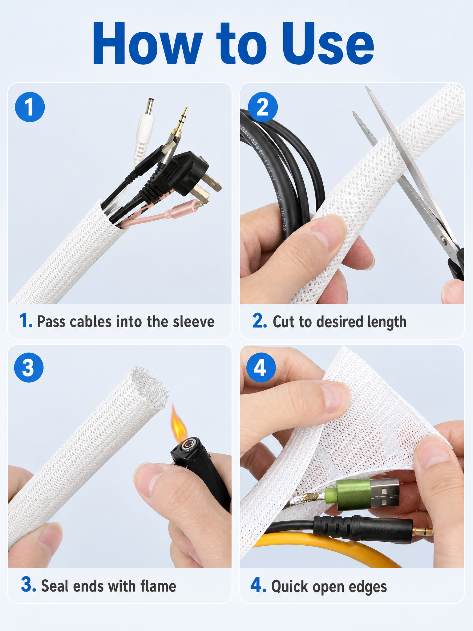 [主图-3] Nylon Braided Cable Slee… - 图片创意预览