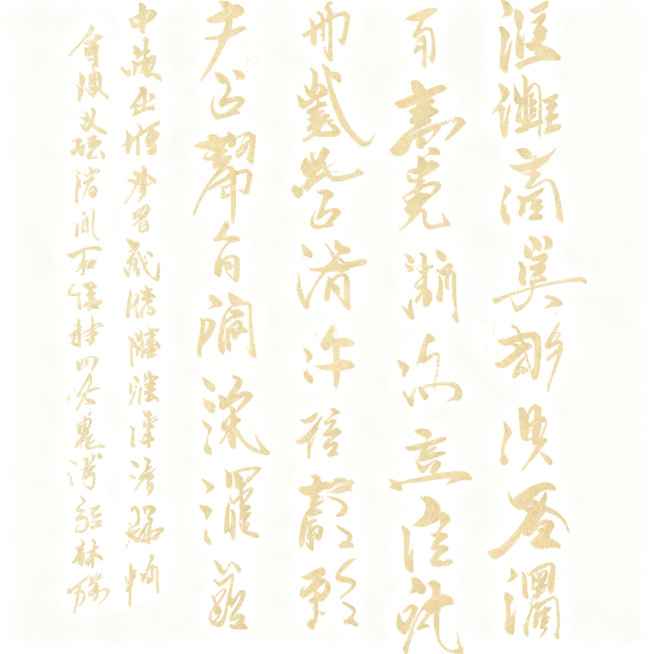 去除图片中所有的花瓣水印，保留浅金色书法文字和纯白背景，文字内容和笔画完整保留，画质清晰干净预览效果