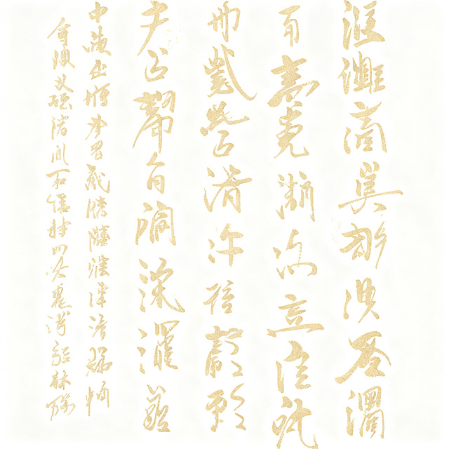 去除图片中所有的花瓣水印，保留浅金色书法文字和纯白背景，文字内容和笔画完整保留，画质清晰干净