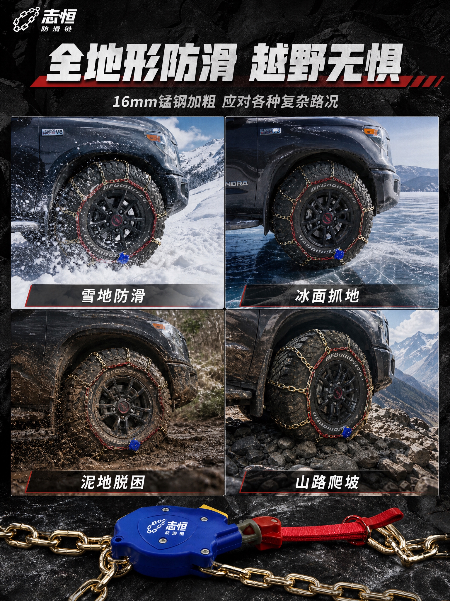 [详情页-3] 场景适配 全地形四宫格防滑展示 [商品] 使用… - 图片创意预览
