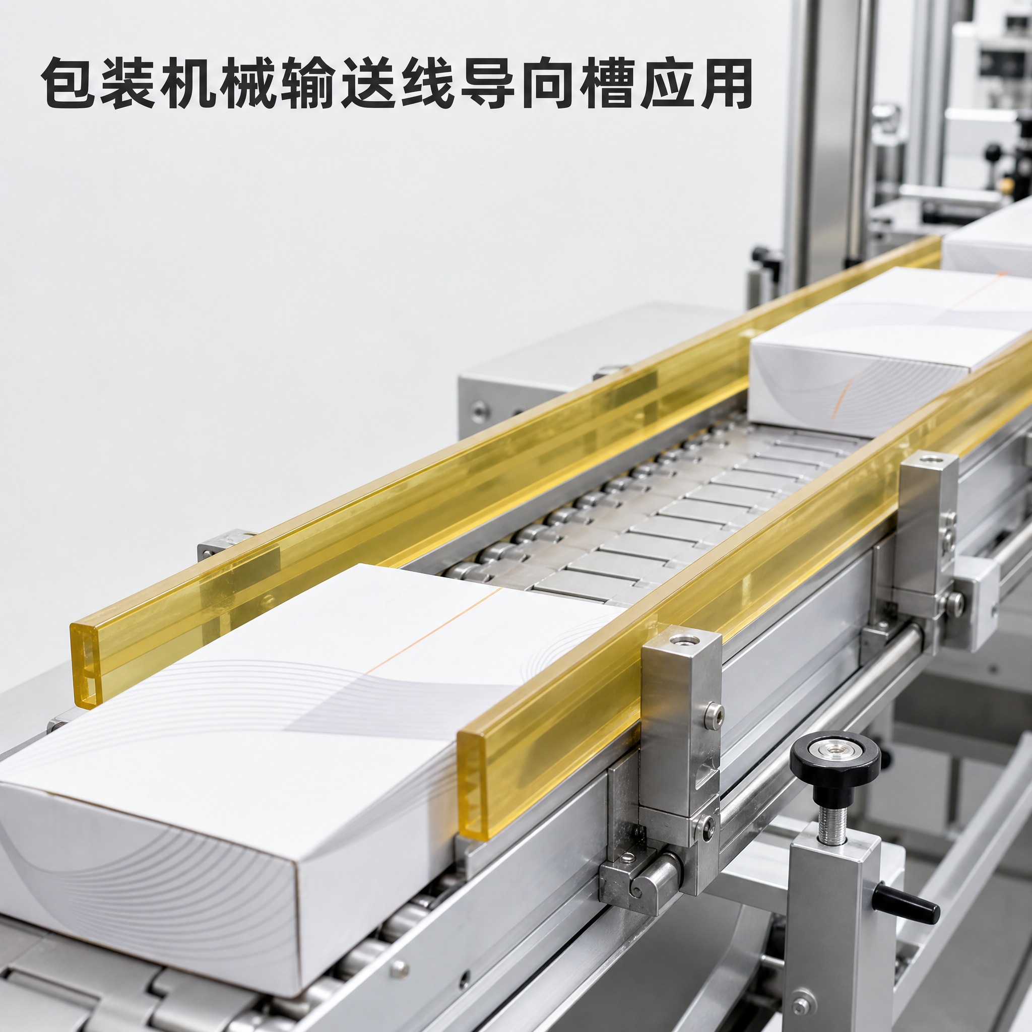 [主图-5] 应用场景图，展示槽形零件在包装机械输送线中的导向… - 图片创意预览