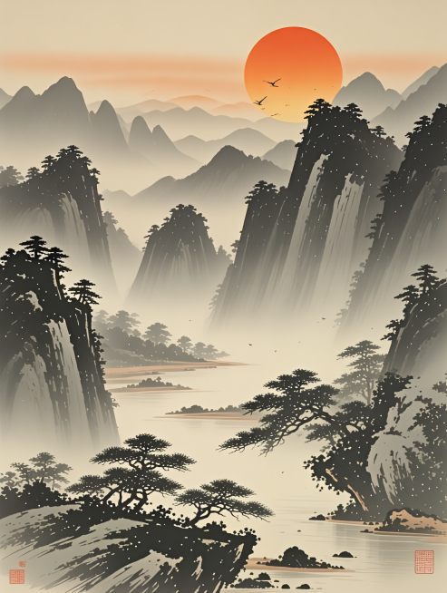 生成日月东方画预览效果