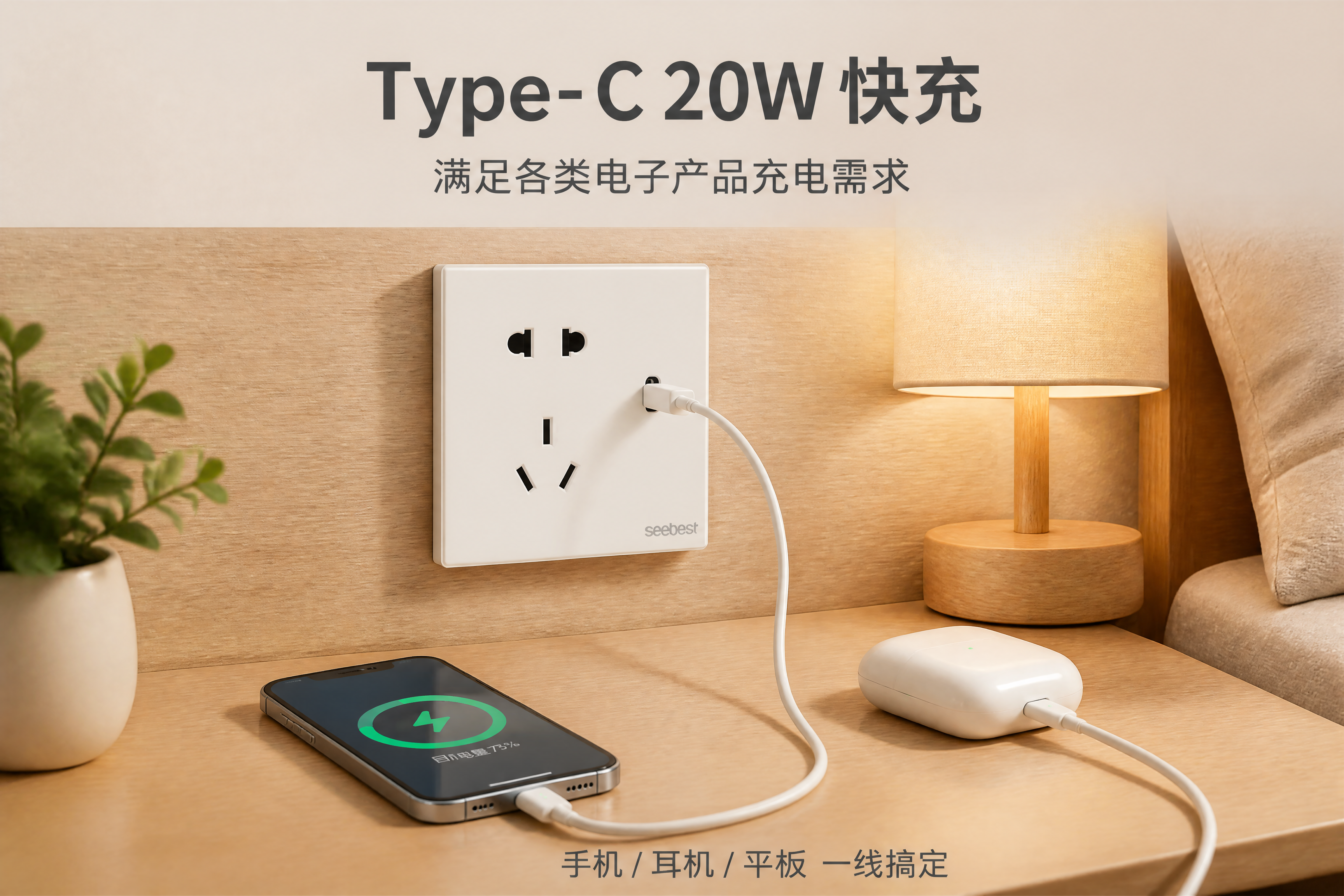 [第5张] 核心卖点③ Type-C 20W快充，视贝Q90系… - 图片创意预览