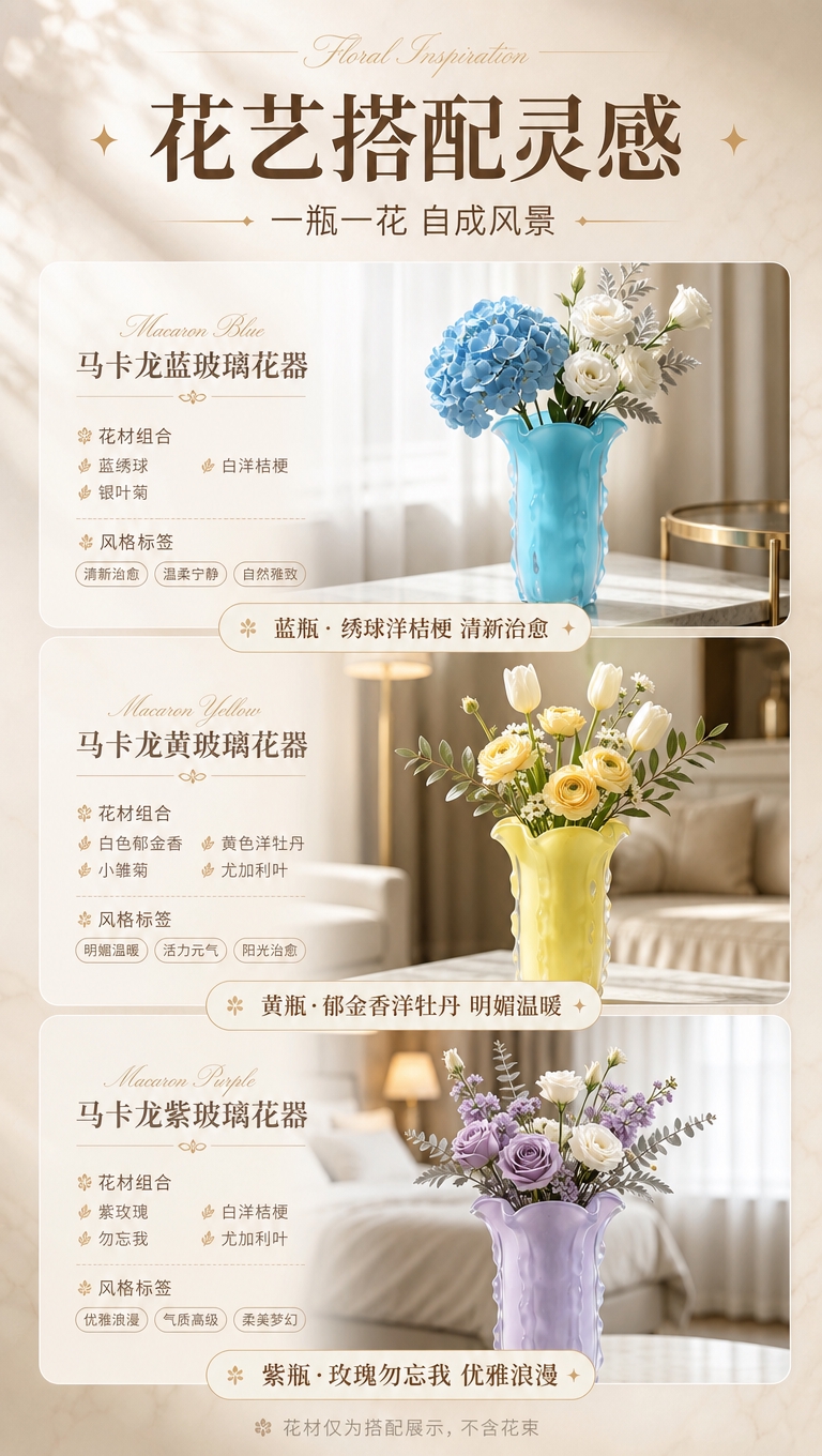 [商品] 使用【图1】马卡龙蓝花瓶（绣球花+洋桔梗搭配）、【图… - 图片创意预览