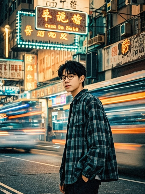 一个少年，香港街道预览效果