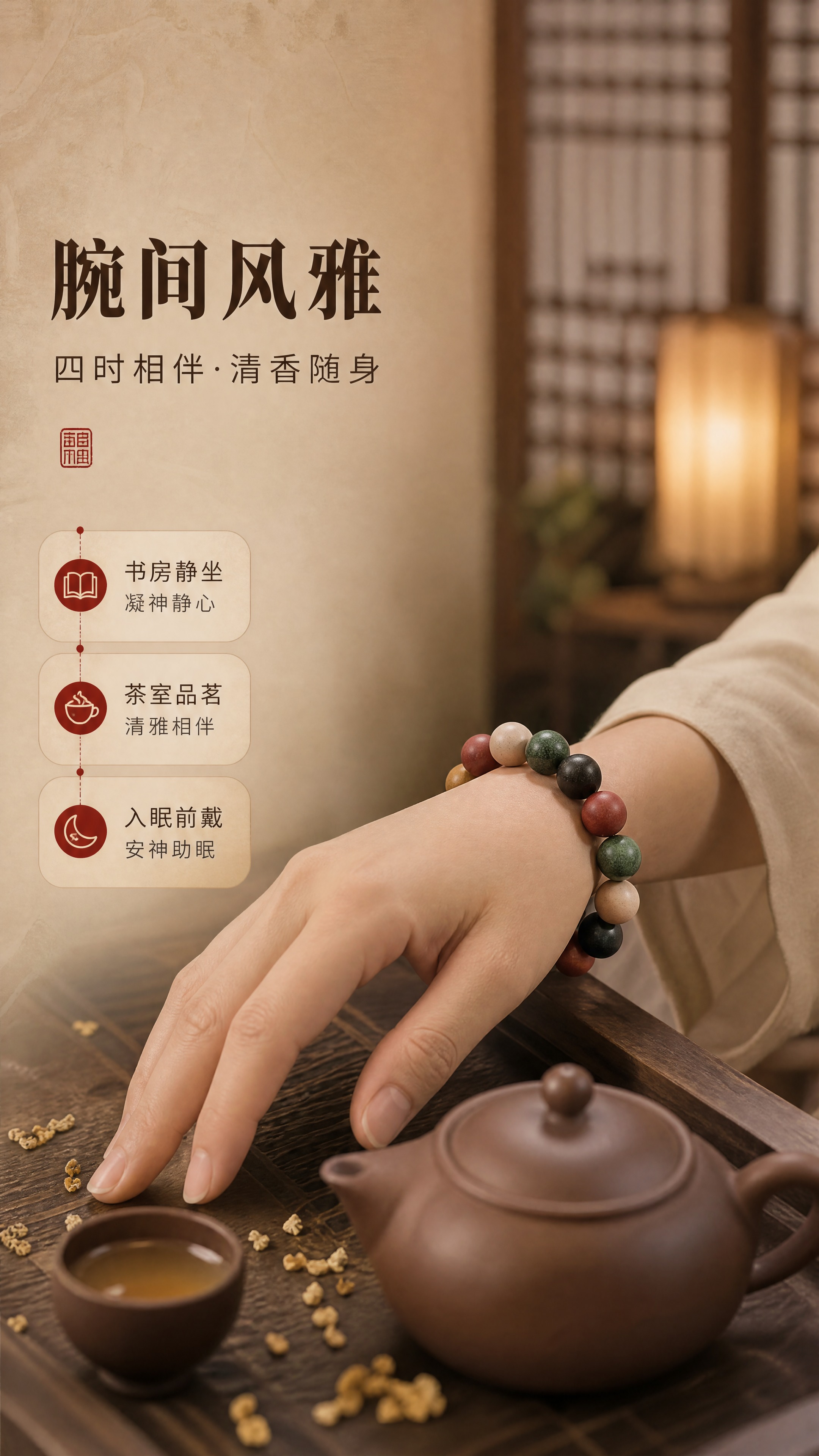 [商品] 使用【图1】五行合香珠手串；保留五色圆珠结构、颜色、… - 图片创意预览