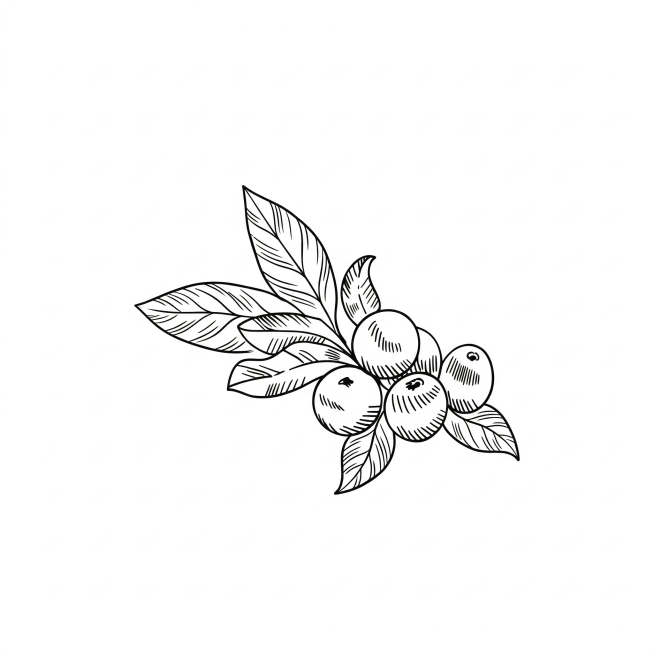 提取包装上的巴西莓插画，保留轮廓线条，去除背景和其他文字元素预览效果