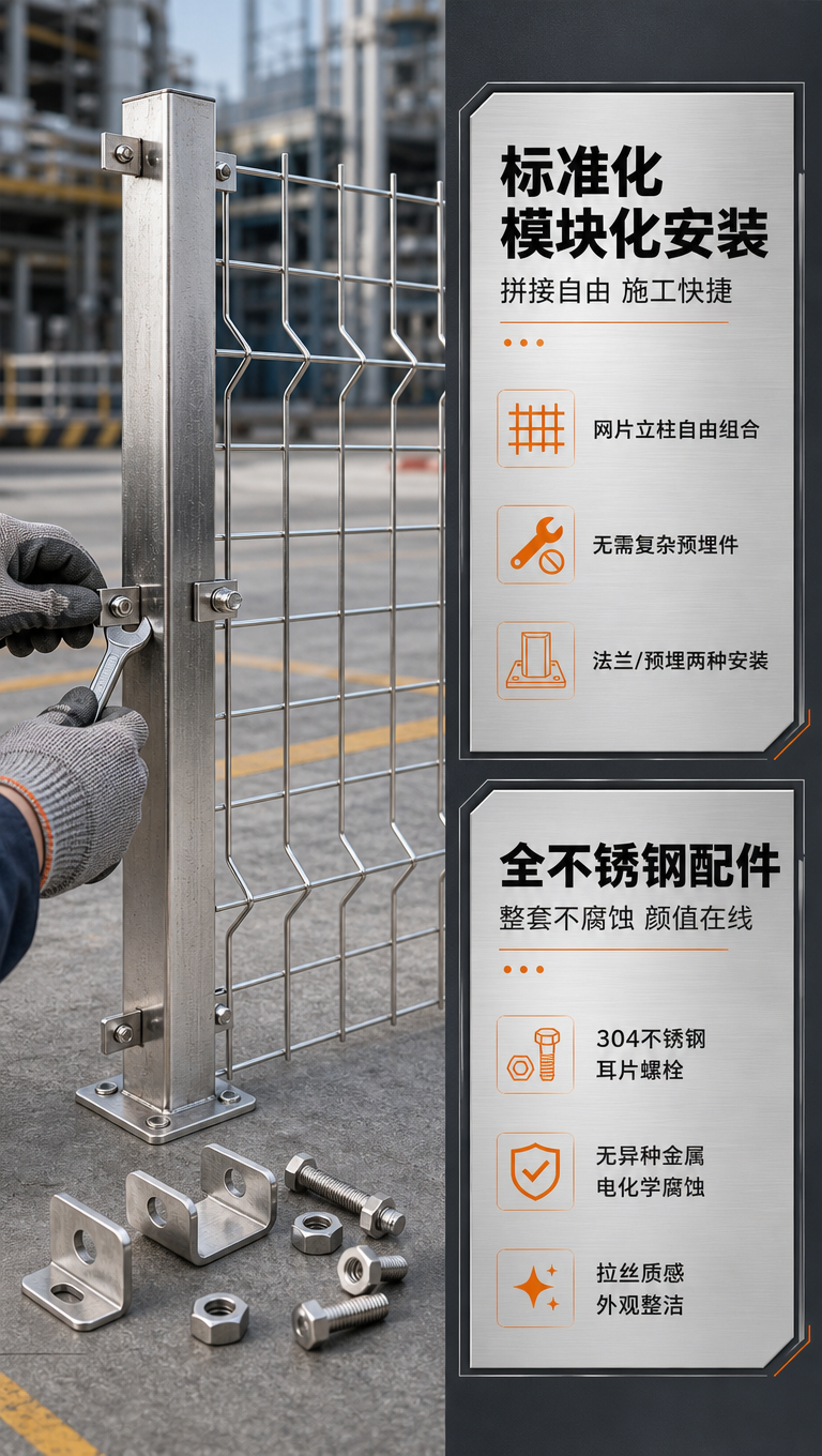 [商品] 使用【图1】304不锈钢双边丝护栏；保留模块化网片+… - 图片创意预览