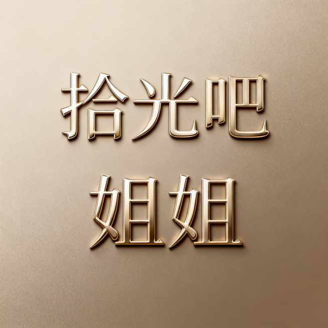 高级质感logo设计，文字分上下两段，上段为“拾光吧”，下段为“姐姐”，简约高端大气风格，精致排版，优雅现代品牌标识预览效果