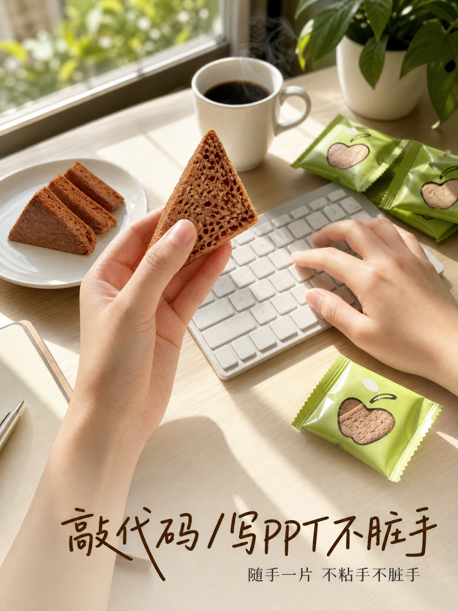 电商商品营销海报，9:16竖版，第一人称视角（POV）办公桌生… - 图片创意预览
