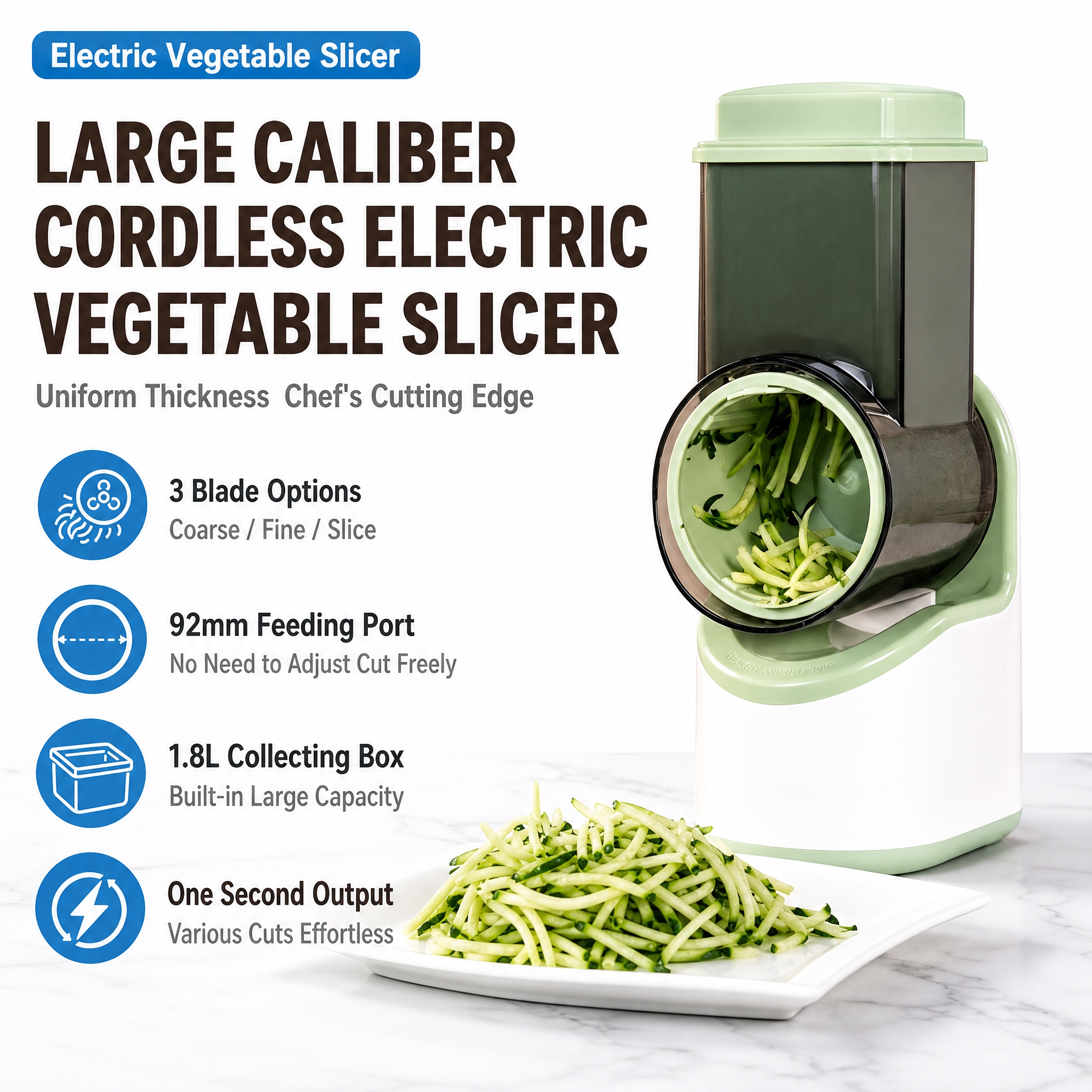 [单张主图] 商品为无线电动蔬菜切片器（Cordless El… - 图片创意预览