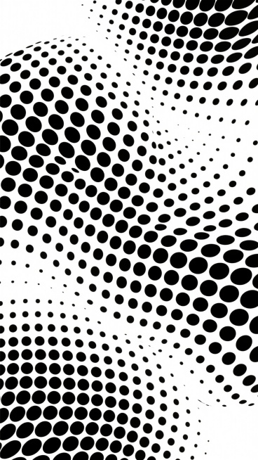 黑白半调图案背景，由大小均匀的黑色圆点组成，圆点通过疏密程度的变化形成流畅的、有机的波浪状曲线纹理，整体呈现出强烈的几何抽象风格和现代设计感，背景纯净白色，圆点排列规律且富有节奏感，营造出简洁、时尚、动态的视觉效果，适合作为具有现代审美和简约风格的设计背景使用。预览效果