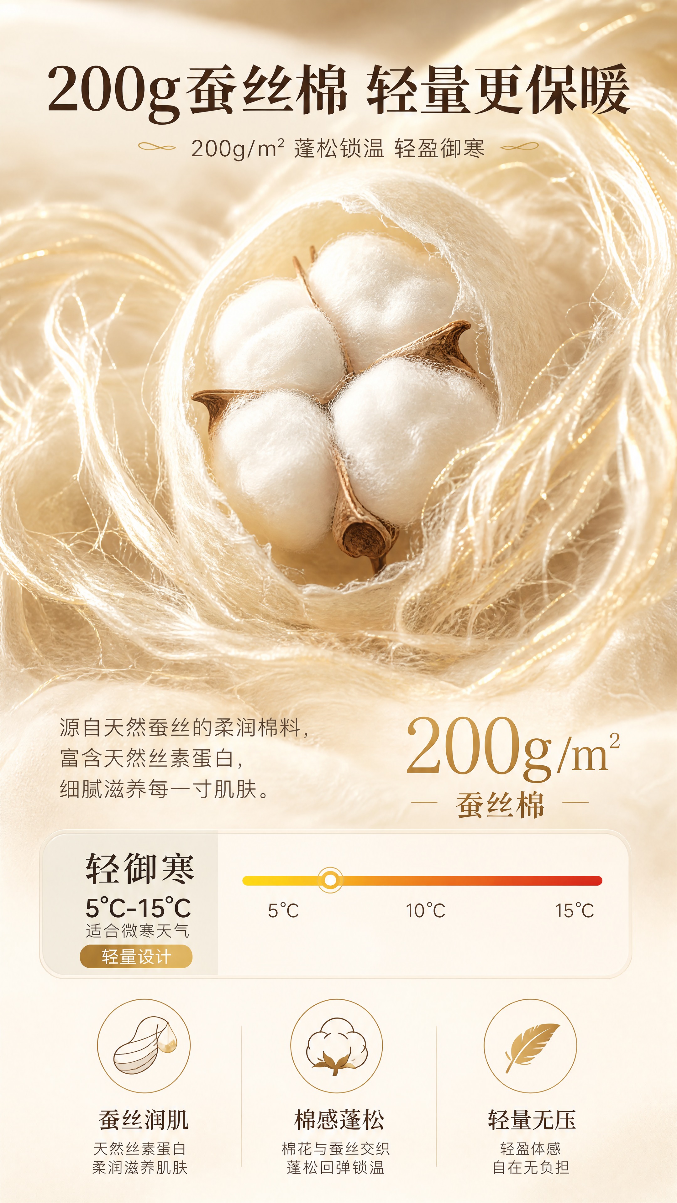 [商品] 使用【图7】蚕丝棉材质意象图，保留200g蚕丝棉概念… - 图片创意预览
