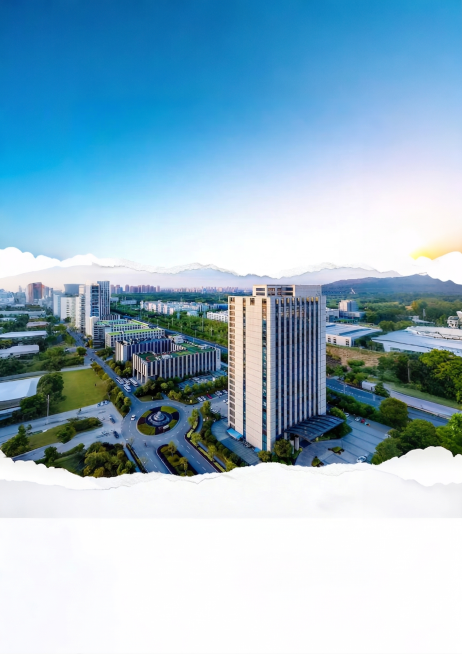 去除图片中所有字母，保留科大讯飞大楼、建筑、景观和整体构图不变，保留上方和下方的白色留白，保持色调衔接自然，图片本身无任何字母文字预览效果