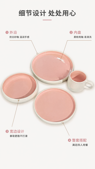 [第3屏] 结构细节解析，使用引线标注展示产品设计特点。本屏使用【图1】作为产品主体展示。
[氛围/风格] 专业解析风，清晰质感，简约不杂乱。
[元素布局] 产品整体居中展示占画面约70%，从四个关键预览效果