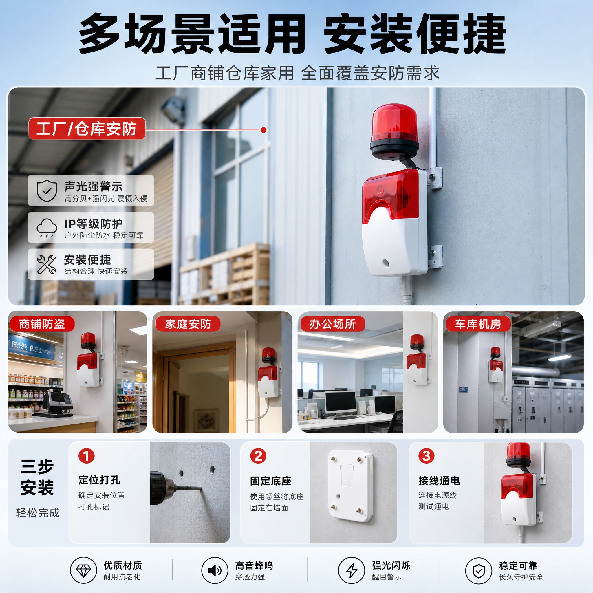 [主图-4] 场景适用与安装 多场景展示+安装步骤 解决怎么用… - 图片创意预览