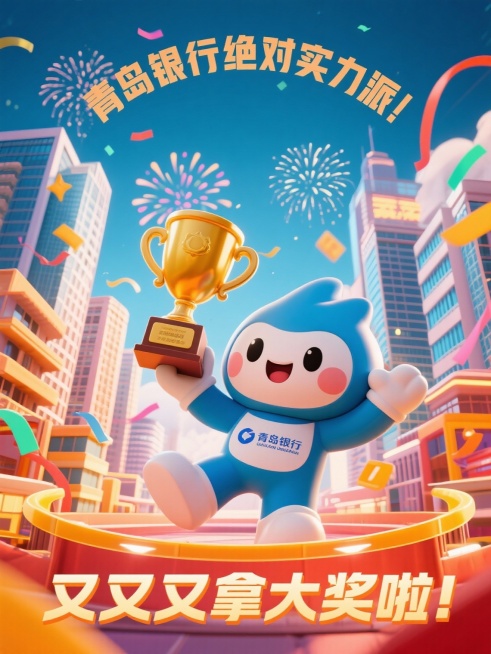 标题：青岛银行绝对实力派!又又又拿大奖啦！生成几张小红书封面预览效果
