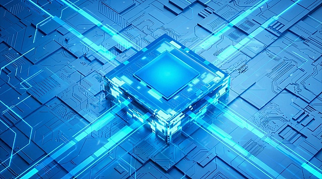 参考图中的BMS芯片科技风电池相关背景，浅蓝色科技风电路背景，发光的科技蓝色芯片，无任何文字，保持整体科技蓝色调