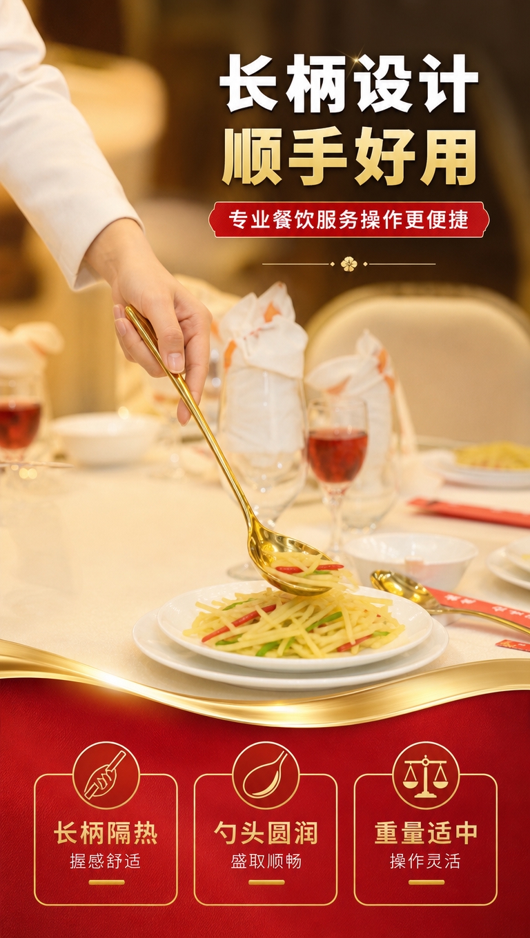 [商品] 使用【图6】金色长柄勺、【图8】餐桌摆台场景；保留金… - 图片创意预览