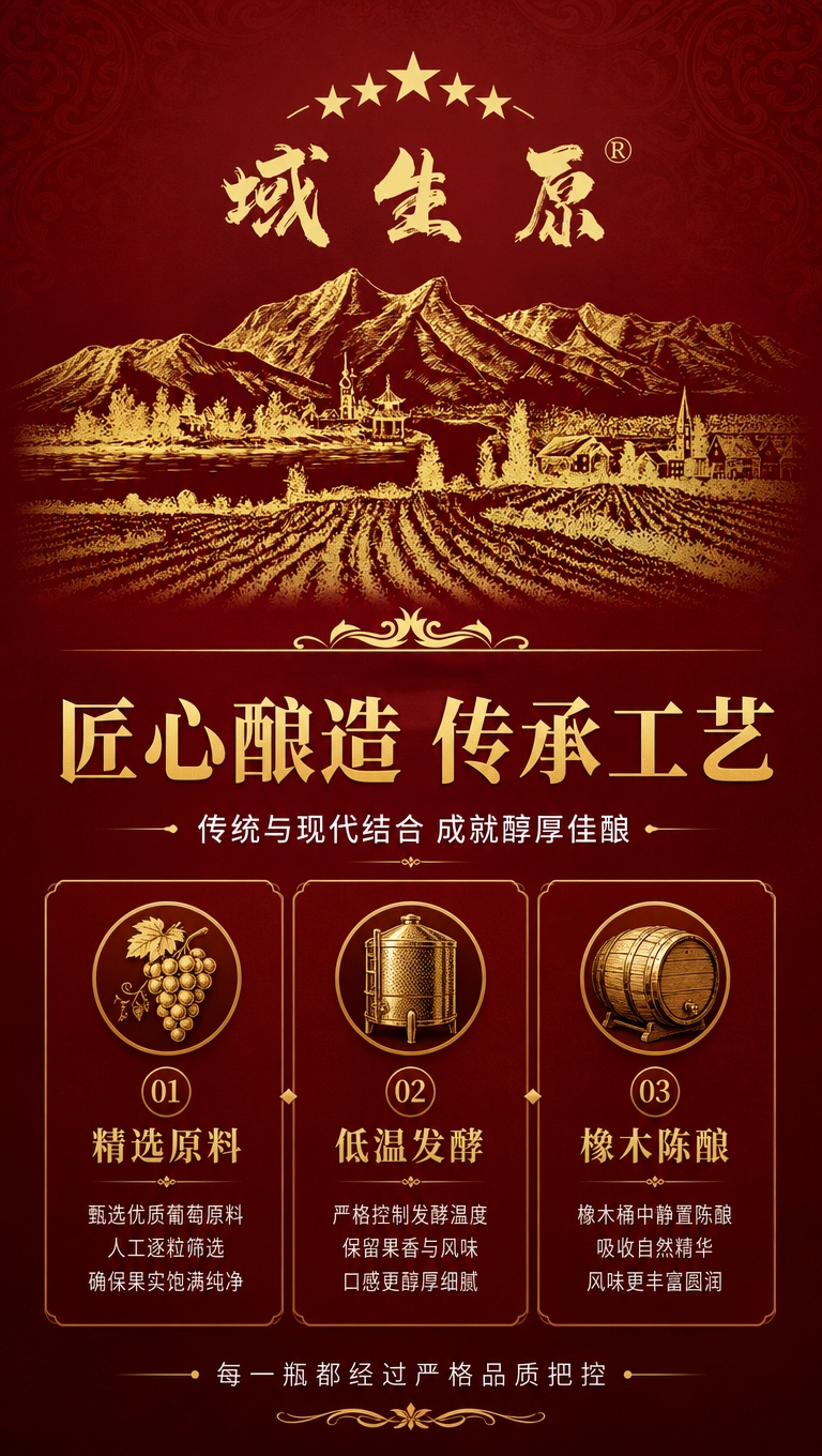 [商品] 使用【图2】域生原品牌山水葡萄园金色图案；保留红色背… - 图片创意预览