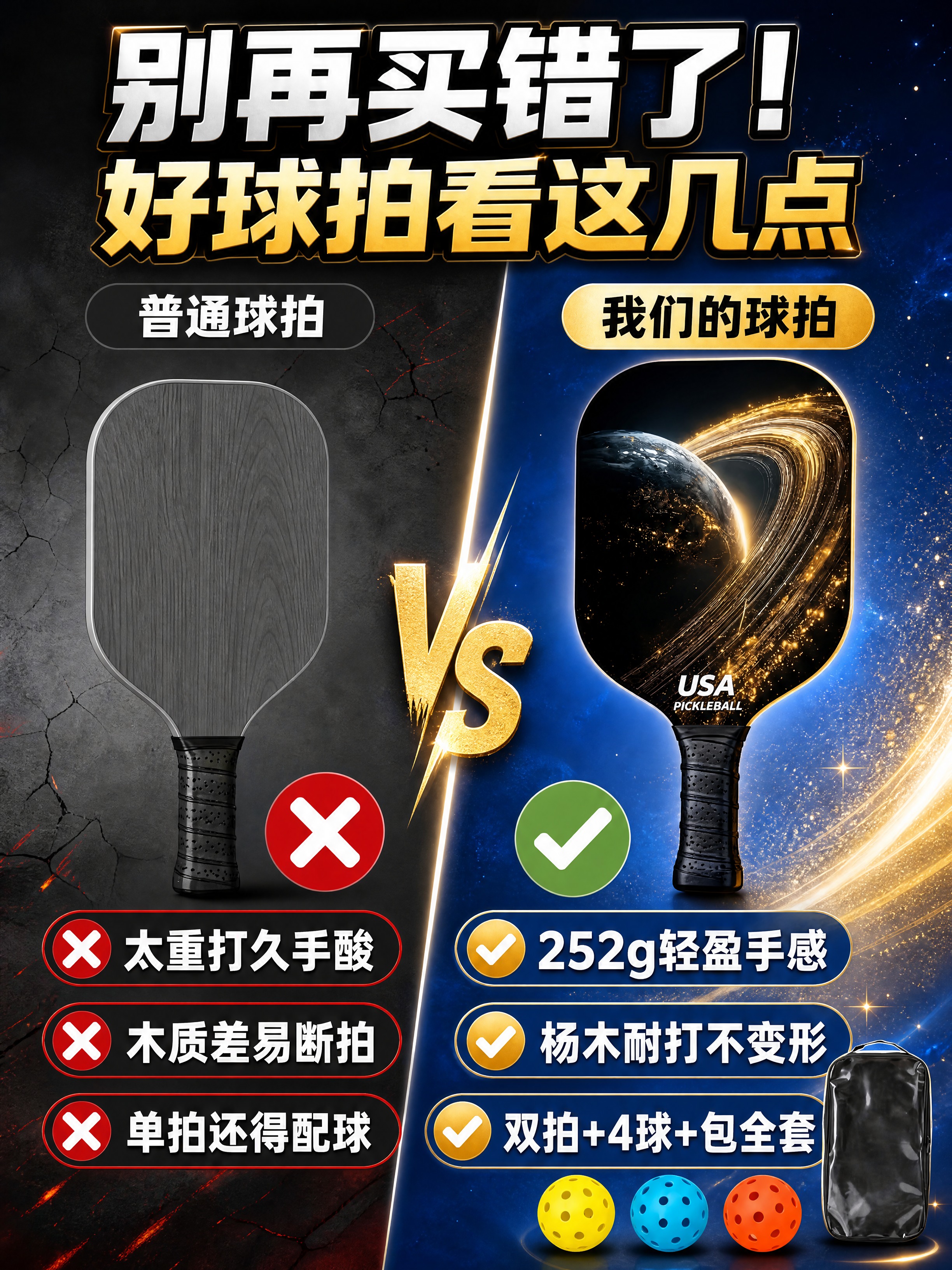 [商品] 使用【图1】宇宙款匹克球拍；保留球拍宇宙星空图案、U… - 图片创意预览
