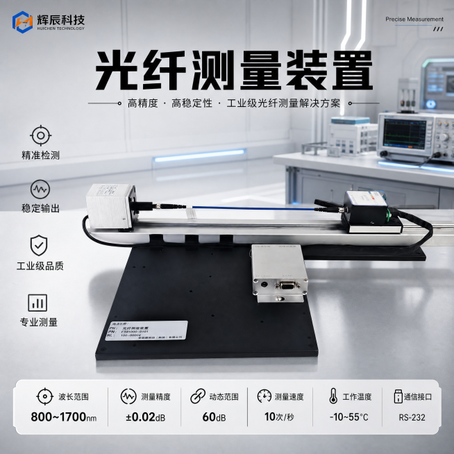 [主图-1] 光纤测量装置产品首图。[氛围风格] 科技硬核专业风；[画质] 商业摄影质感、光线通透干净、产品清晰真实、画面高级专业。[元素] 光纤测量装置主体居中展示，保持产品原有物理结构、材质质感、预览效果