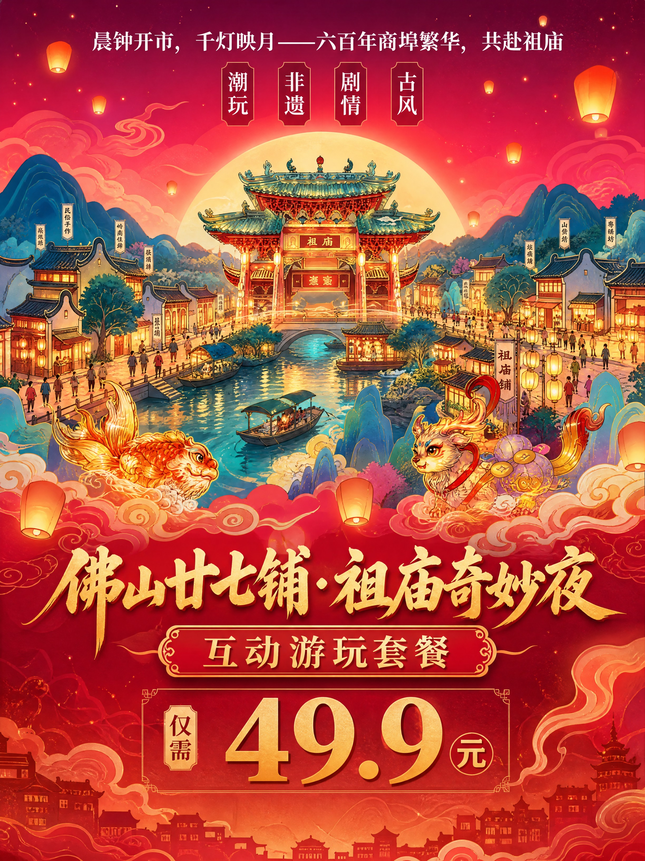 [商品] 使用【图1】佛山廿七铺祖庙奇妙游主视觉图；保留祖庙牌… - 图片创意预览