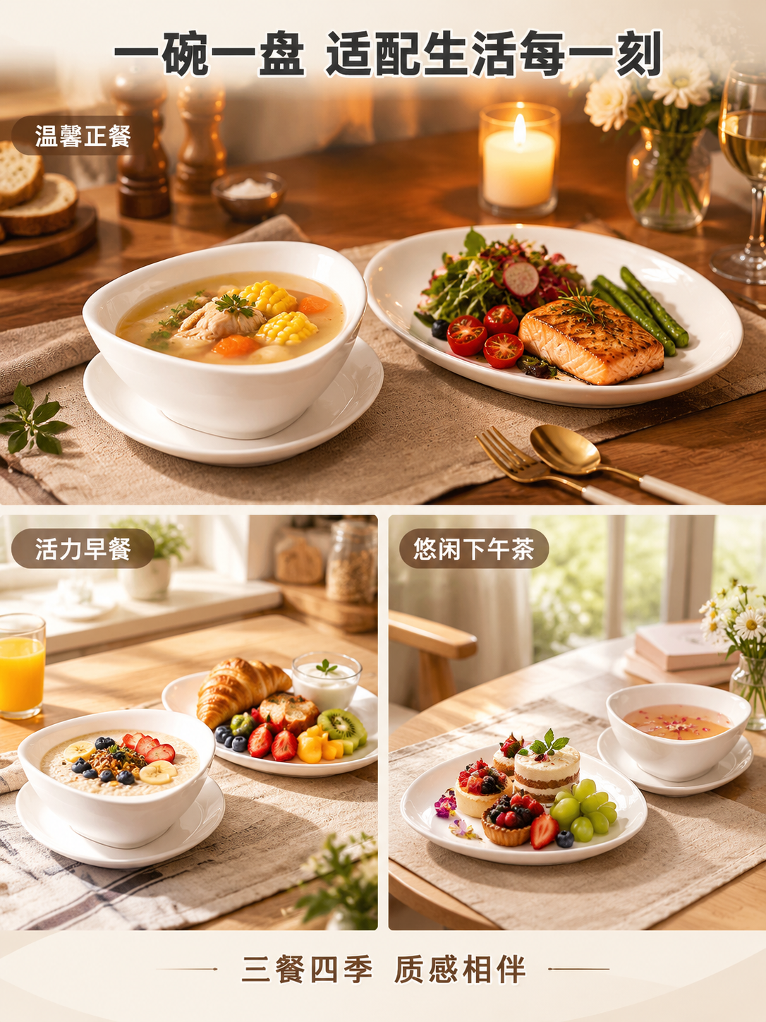 [商品] 使用【图1】海韵三角汤碗与【图3】海韵10贝型盘；保… - 图片创意预览