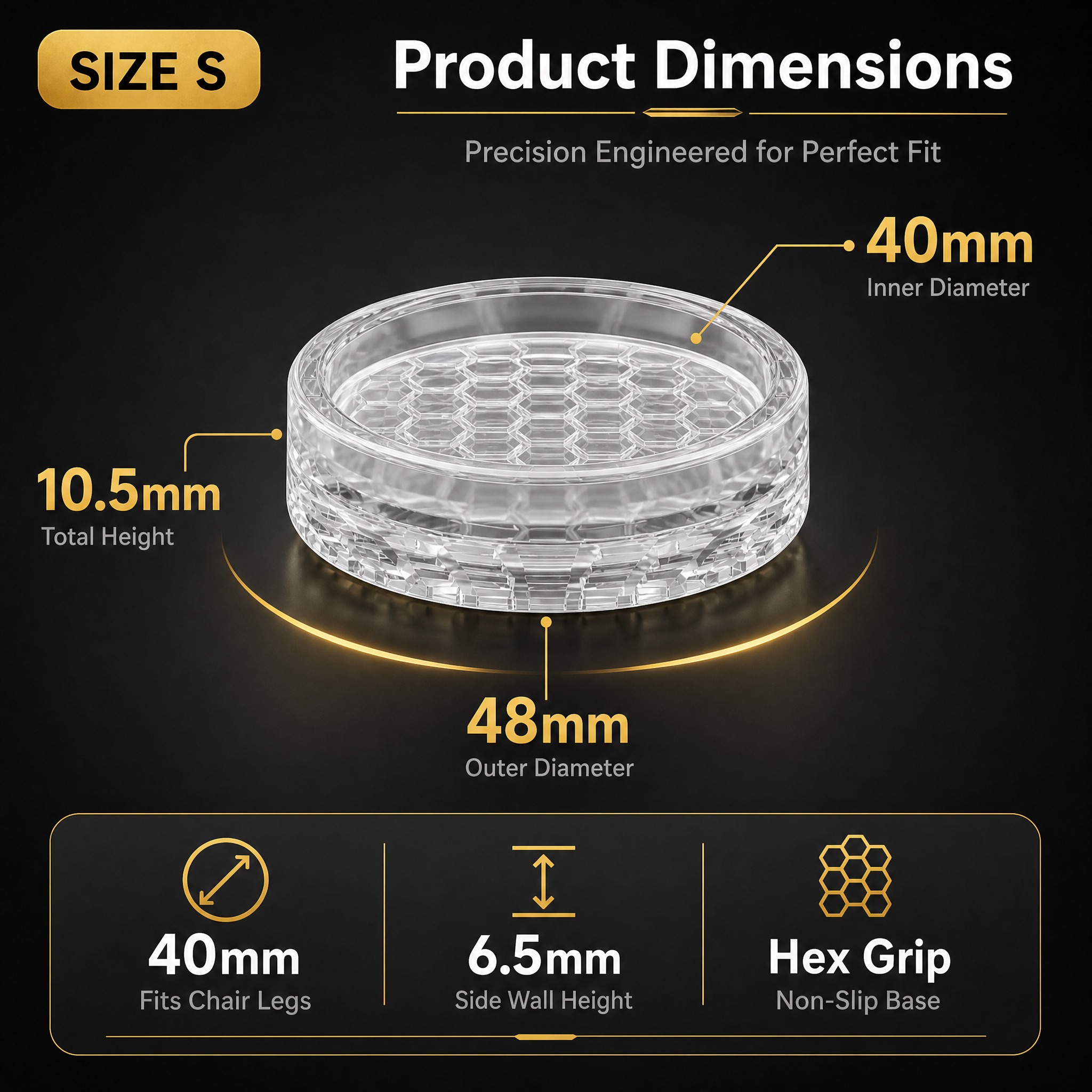[Amazon尺寸图 黑金配色 Small 40mm] Jen… - 图片创意预览