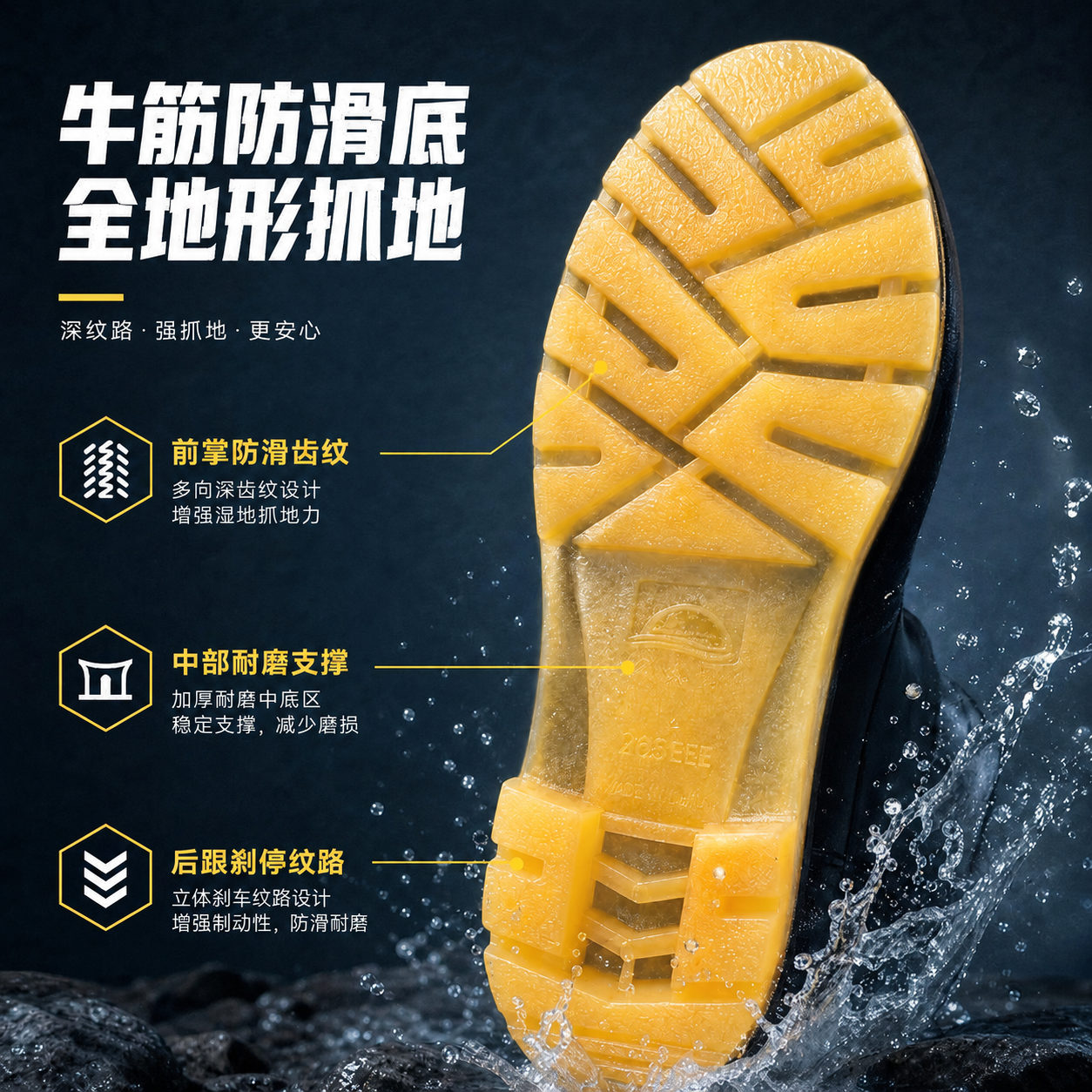编辑图片：只调整鞋底颜色和质感，鞋底牛筋黄颜色调亮、更通透，呈… - 图片创意预览