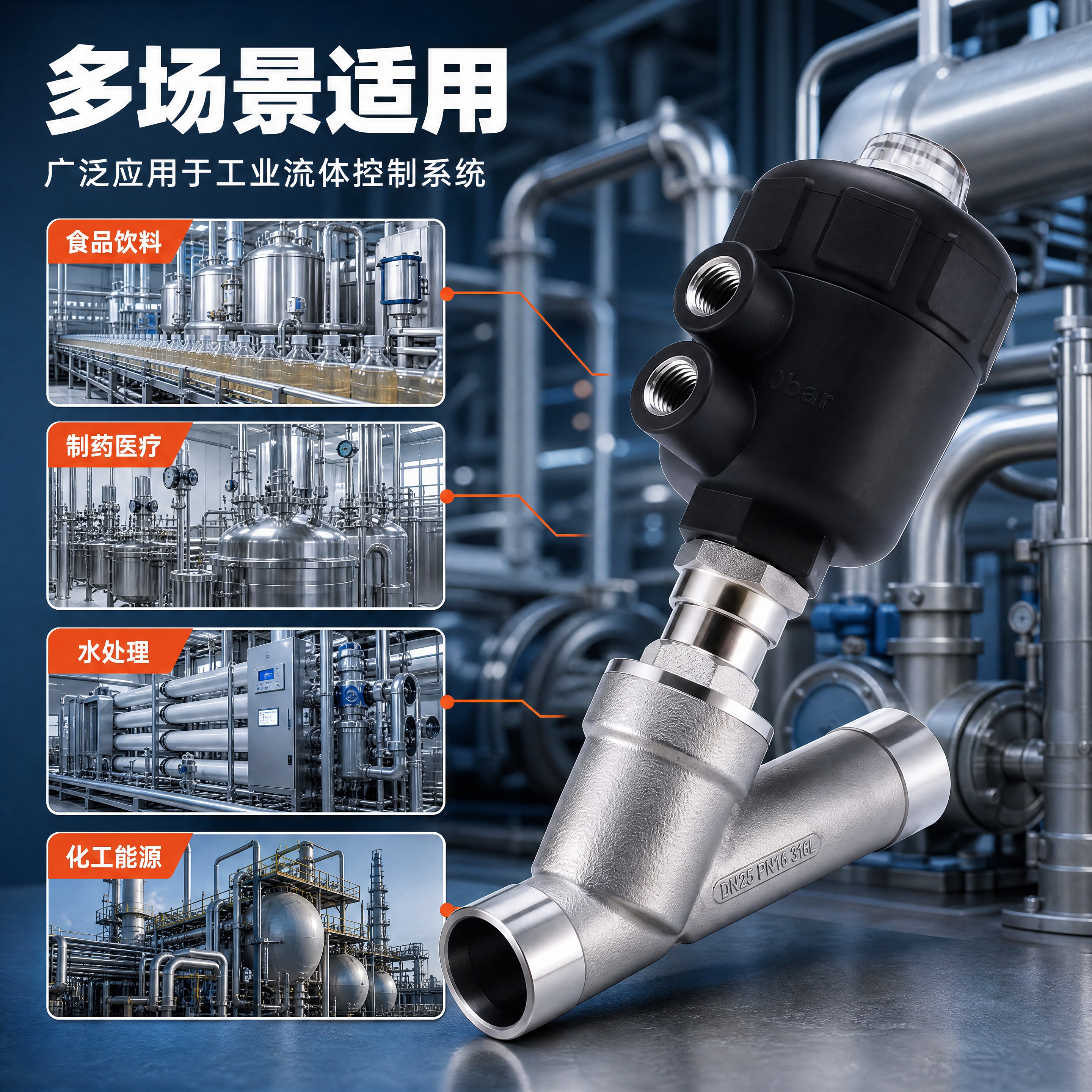 [商品] 使用【图2】DN25塑料头气动角座阀产品图；保留产品… - 图片创意预览