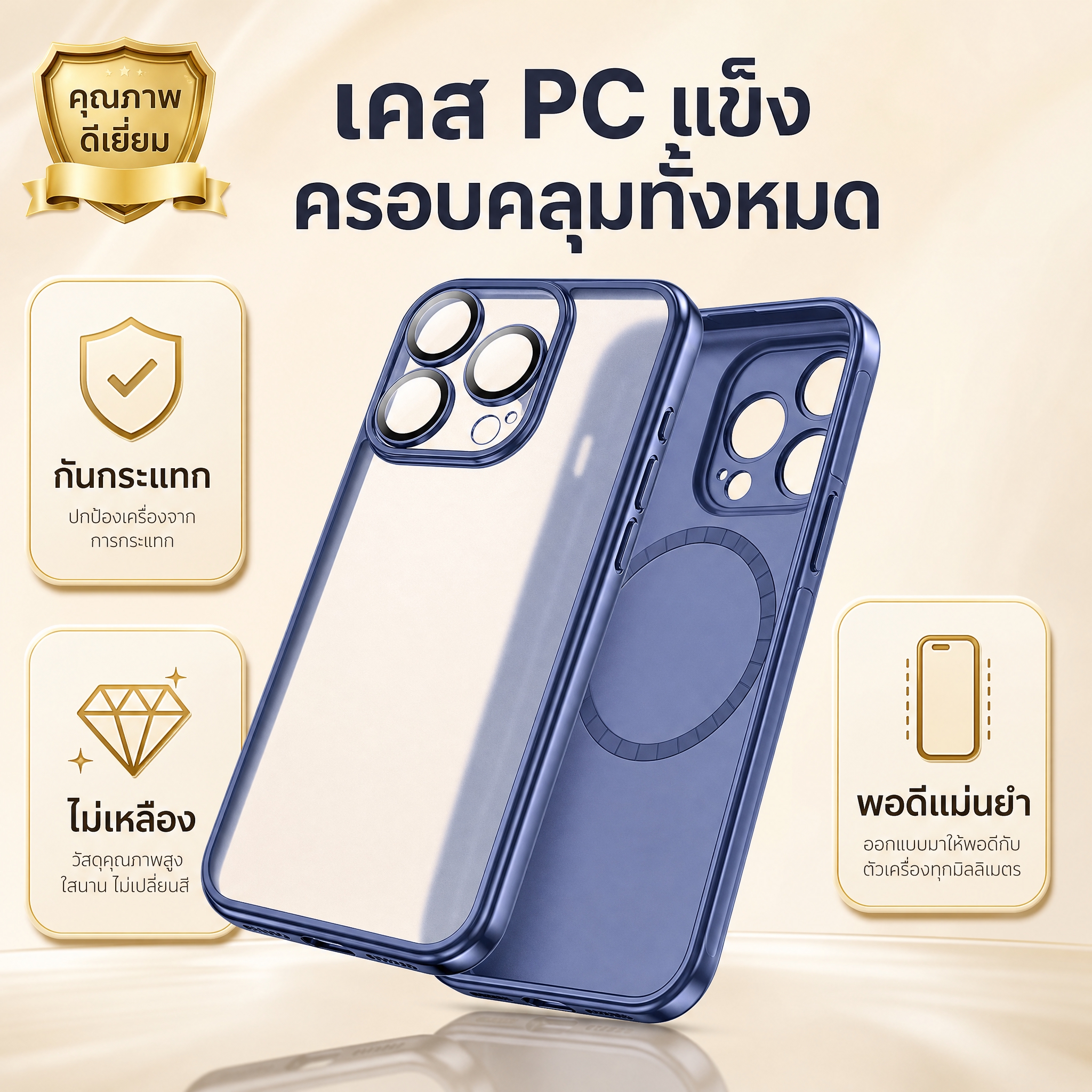 [主图-2] 核心价值卖点图，展示PC硬壳全包保护的核心优势，… - 图片创意预览