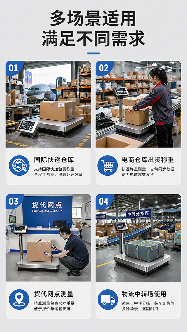 「图片1」，生成一套详情页，商品名称为国际物流体积秤，适配拼多多平台，单图比例为9:16，需求屏数为8张。