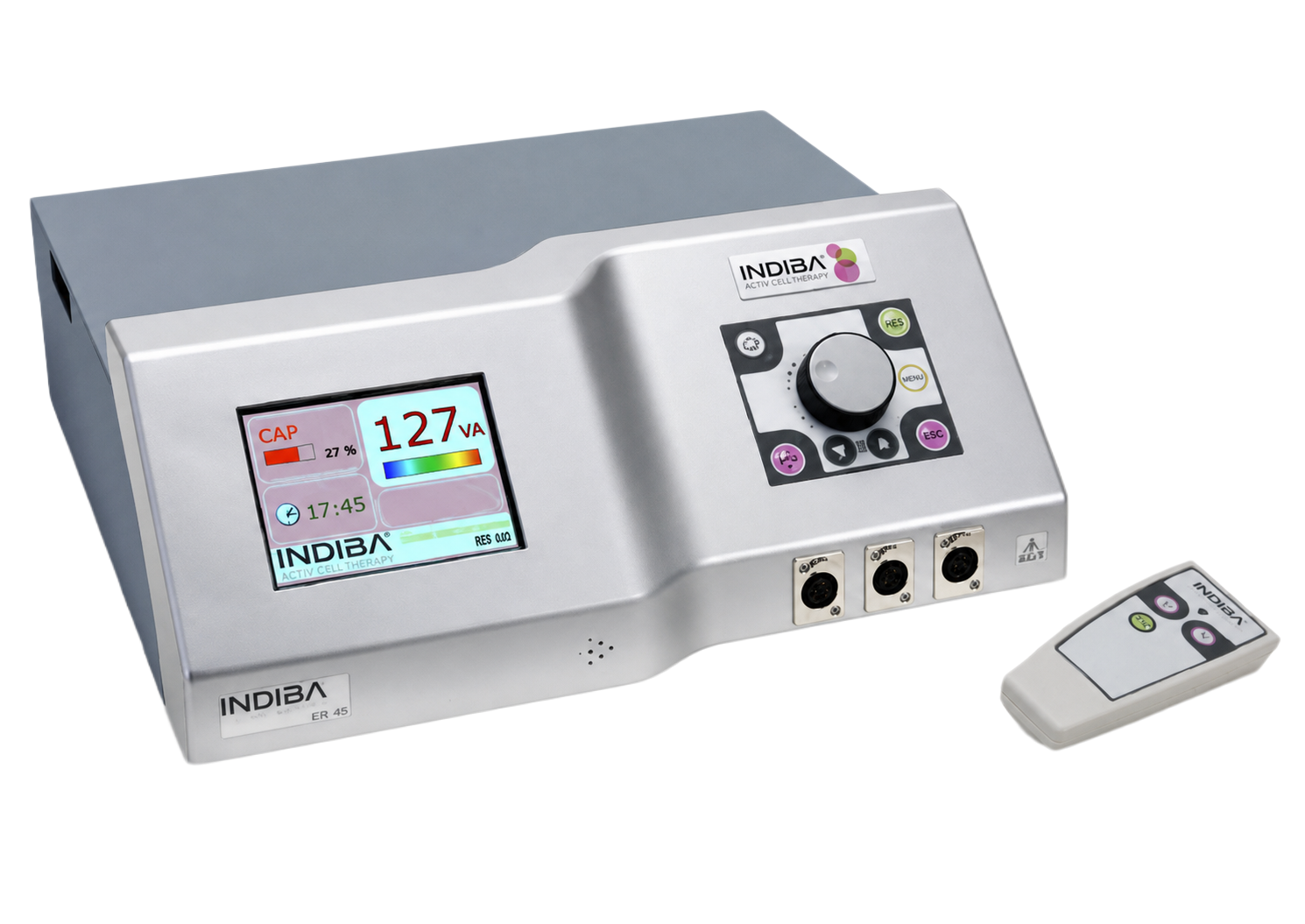 将这张INDIBA医疗仪器设备图片进行高清修复，提升分辨率和清… - 图片创意预览