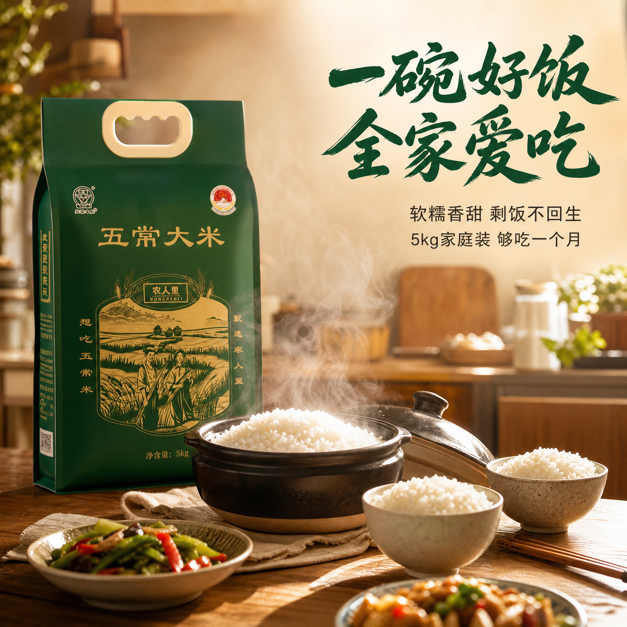 [主图-4] 家庭厨房场景 米饭出锅食用场景 强化一日三餐刚需… - 图片创意预览