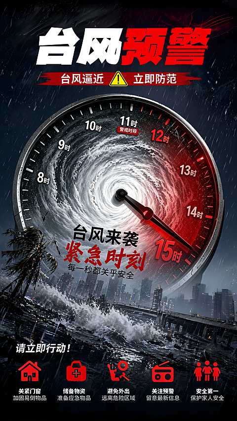 台风紧急预警海报