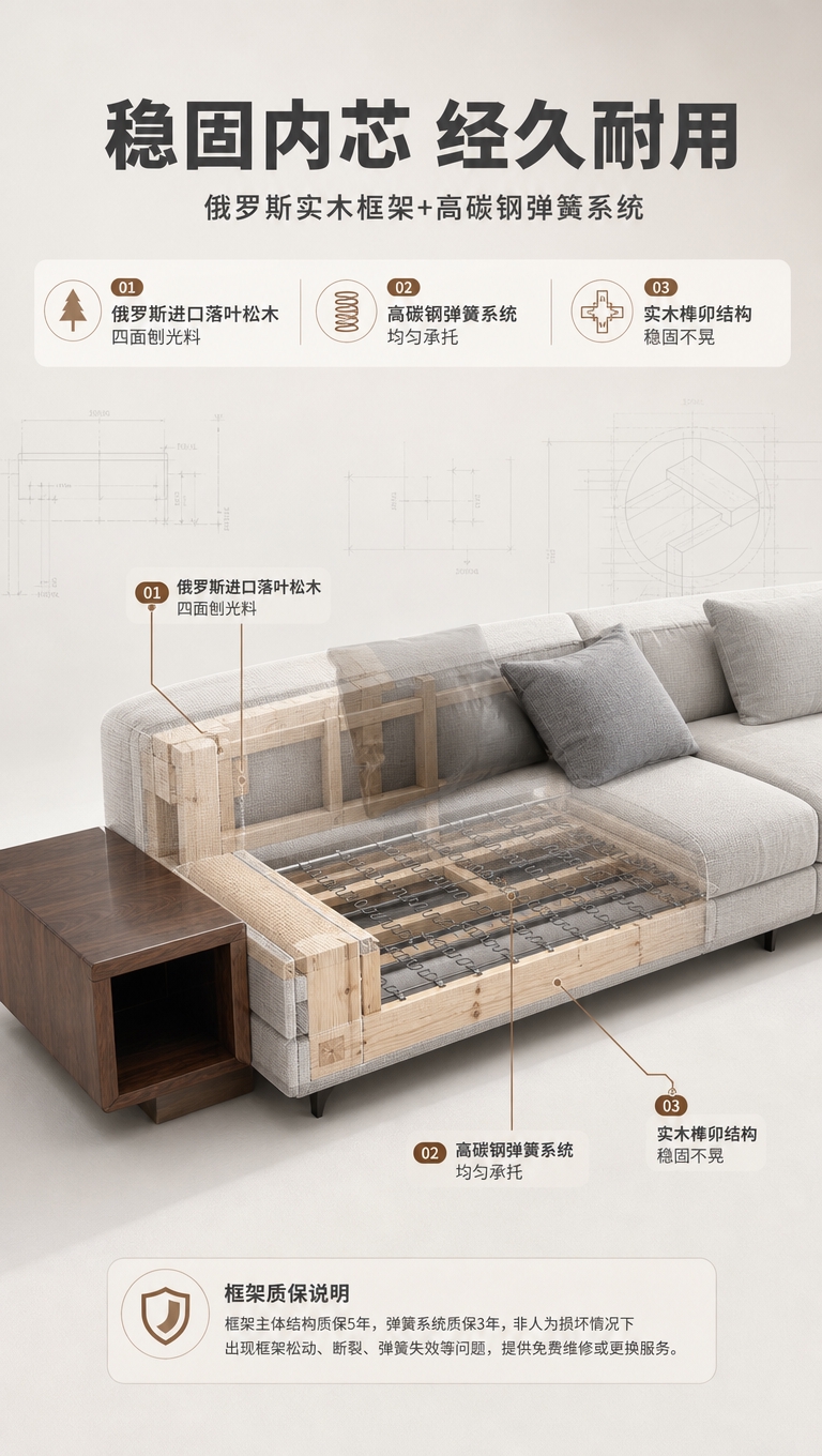 [商品] 使用【图1】浅灰色意式极简模块组合布艺沙发；保留整体… - 图片创意预览