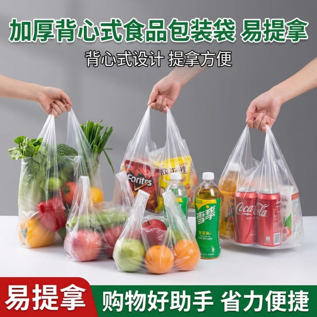 我的产品是食品包装袋，帮我做50张拼多多风格的主图预览效果