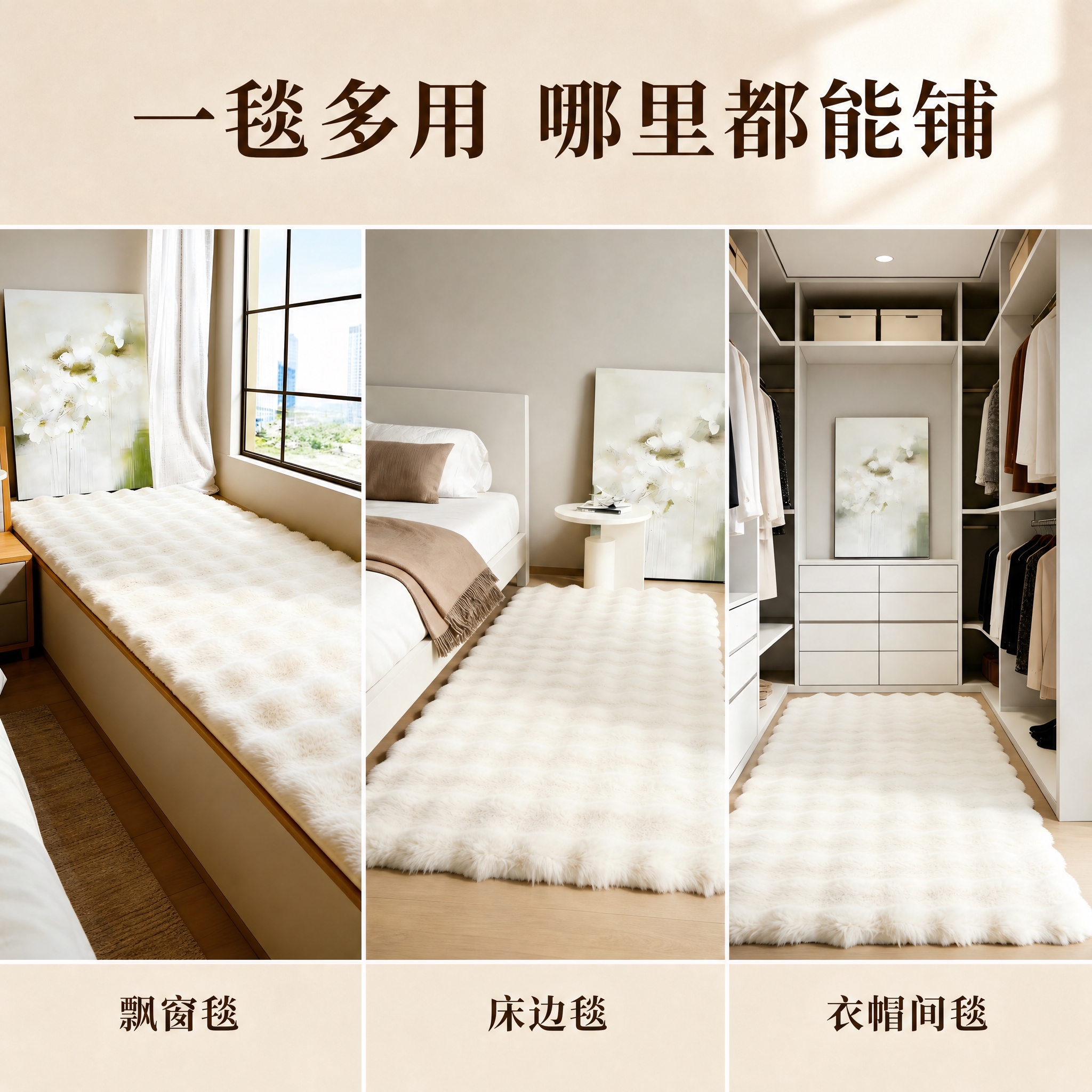 [主图-4] 主题：多场景适用展示图，飘窗+卧室+衣帽间三场景… - 图片创意预览
