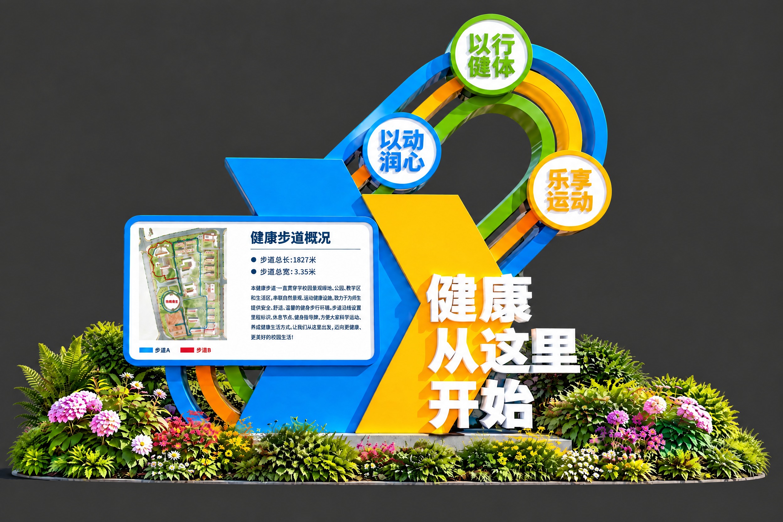 将背景替换为深灰色纯色背景，只保留雕塑主体和底部的花卉植物，雕… - 图片创意预览