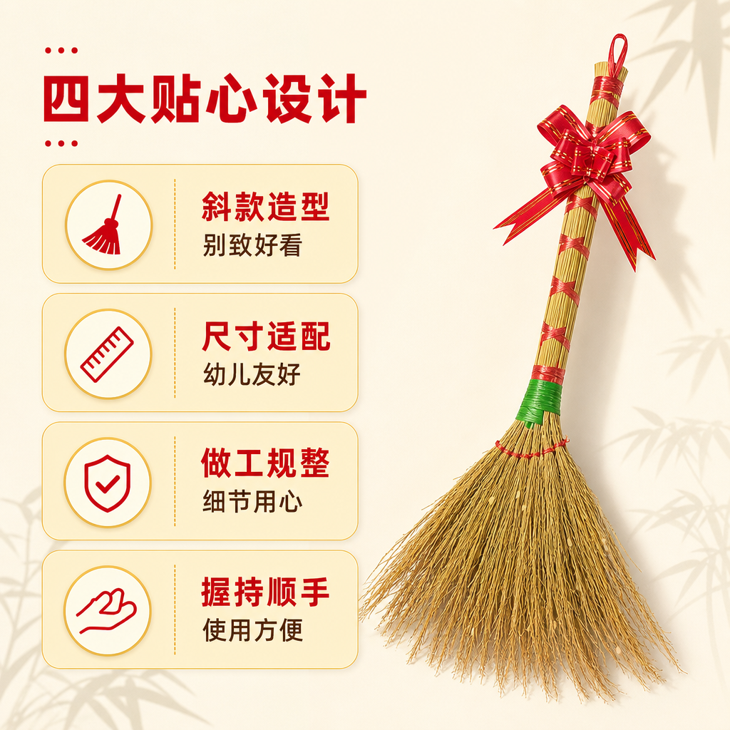 [商品] 使用【图4】小扫把斜款捆红绳；保留斜款造型、红绳捆扎… - 图片创意预览