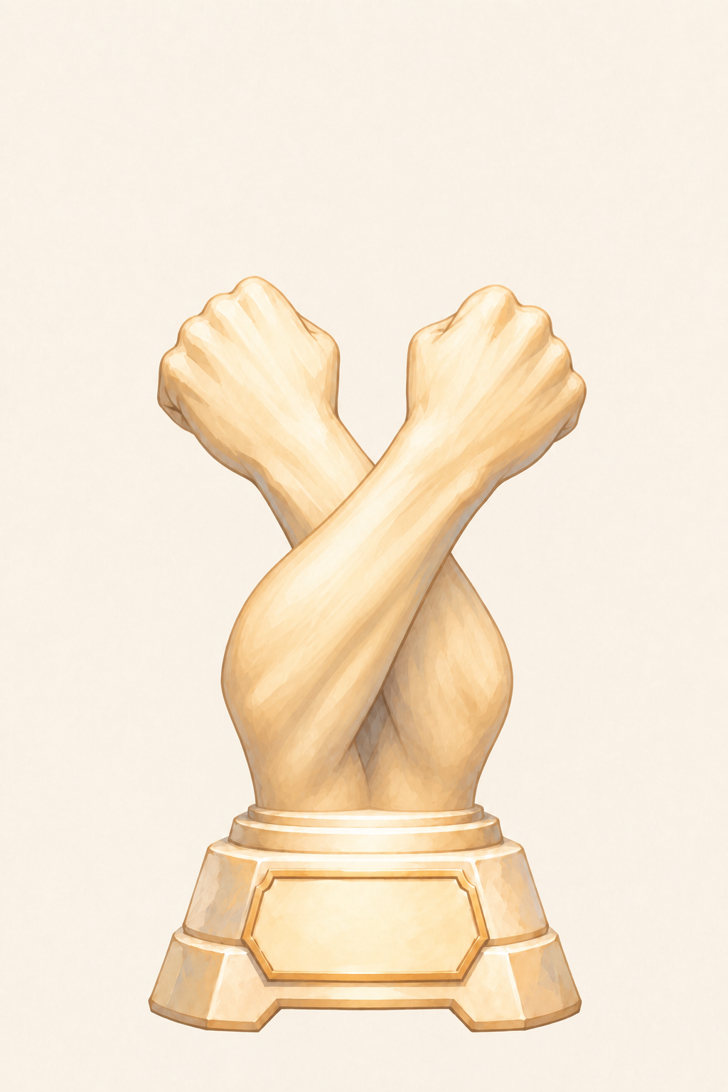 去除图片中所有的尖刺元素，移除后画面修复自然，保持奖杯主体、拳… - 图片创意预览