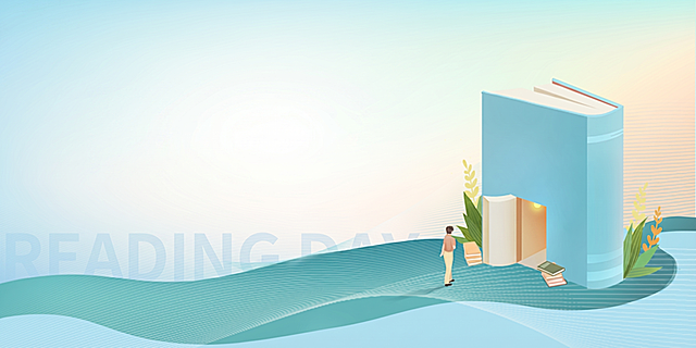 保留图片中的人物和蓝色大书，去掉图片上方和左侧所有文字，包括LOGO、大标题以及下方活动文案，保持整体风格、构图和背景不变，和原图一致