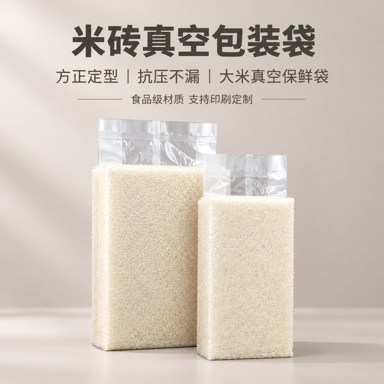 [商品] 使用【图1】【图2】中的透明米砖真空包装袋，袋内装有… - 图片创意预览