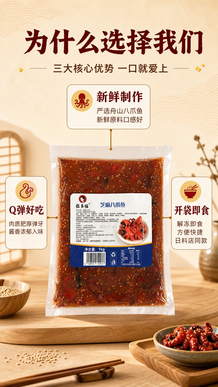 [商品] 使用【图1】佐多福芝麻八爪鱼1kg装产品正面图；保留… - 图片创意预览