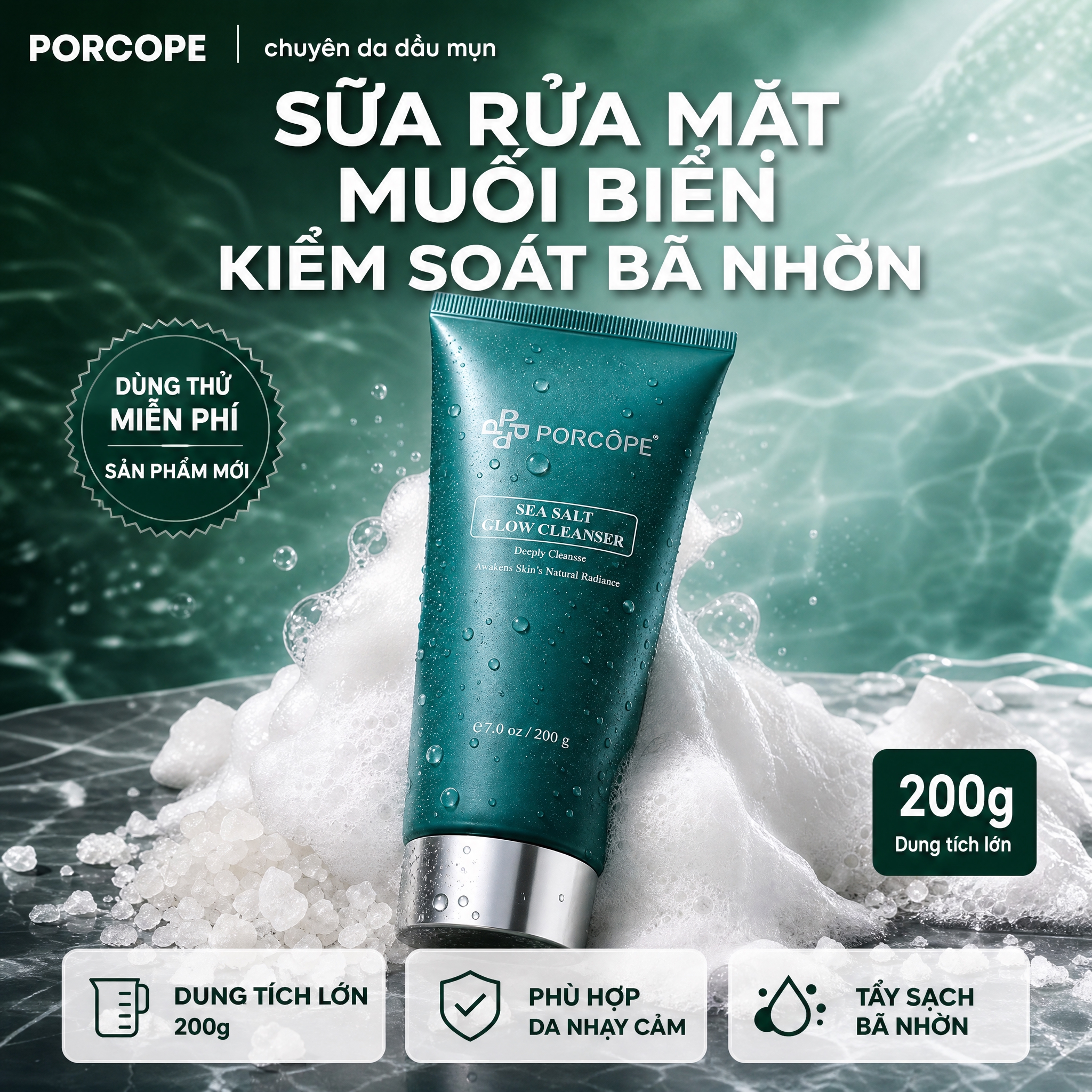 [单张主图] PORCOPE 海盐洁面乳（Sữa rửa mặ… - 图片创意预览